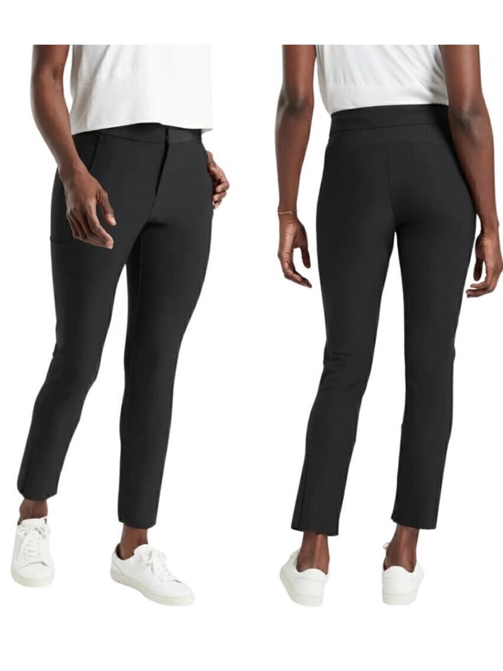 Athleta Stellar Skinny Trouser black ankle pants 10 P office work business